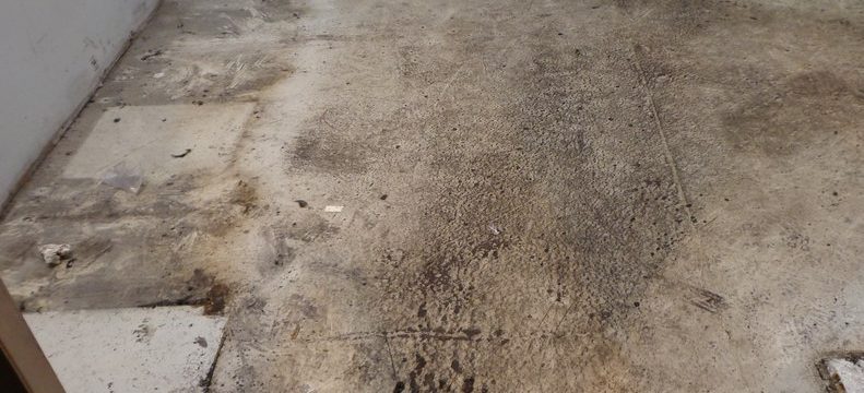 Office floor before coating