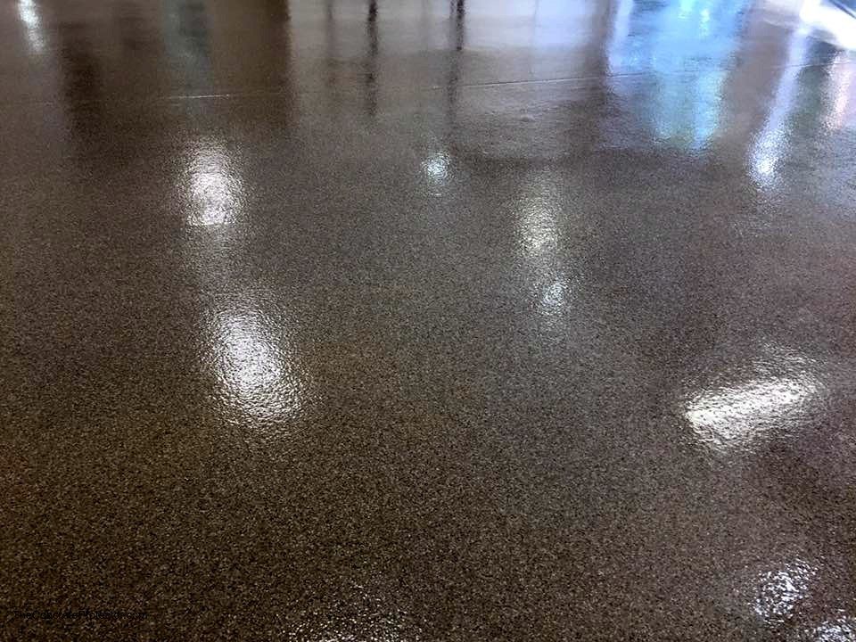 Glossy flake floor close view
